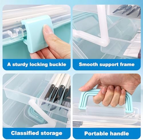 10Inch Tackle Box Organizer and Storage,Three-Layer Sewing Box With 2 Trays - Image 3