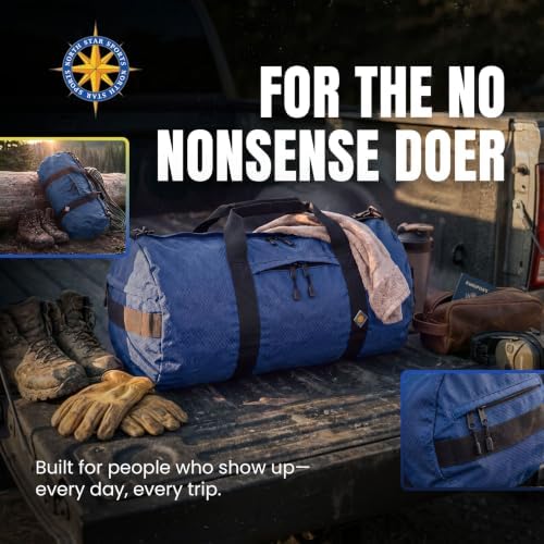 44L Travel Duffle Bag, Heavy Duty Ripstop Gym Weekender Bag, Pacific Blue - Image 4