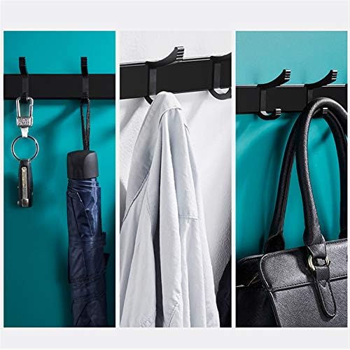 Coat Rack Wall Mount 2 Pcs,Black Wall Coat Rack with 6 Movable Hooks 42.5cm - Image 3