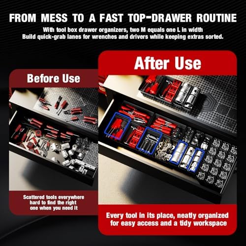 10 PCS Tool Box Drawer Organizers, Large & Medium Tool Trays for Tool Box Organization, Tool Organizers and Storage for Garage and Rolling Tool Chest - Image 6