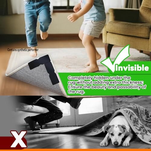 Reusable Rug Tape Grippers for Hardwood Floors No Damage,Non Slip Pads 32Pc - Image 3