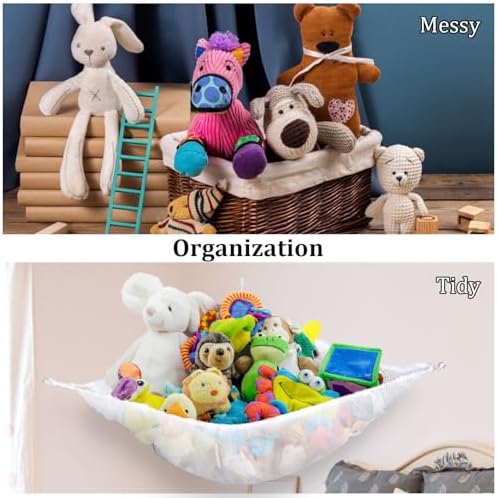 MAQIHAN Stuffed Animal Net or Hammock - Storage Ideas for Plushies, Teddy Bears, and Toys - Corner Organizer Holder (Medium) (Pack of 2) - Image 5