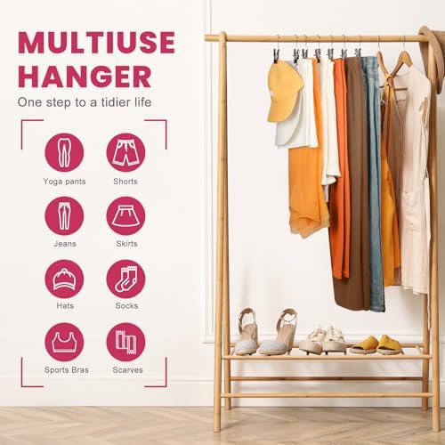 30 Pack Pants Hangers with Clips,Legging & Jean Hangers for Closet Hanging - Image 5