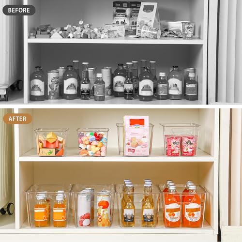 Freebat 12 Pack Pantry Organization and Storage,Clear Plastic Storage Bins - Image 5