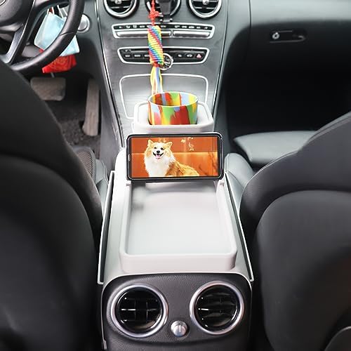Couch Cup Holder Tray, VIENFUT Silicone Anti-Slip Sofa Armrest Tray with Side Pockets, BPA-Free Anti-Spill Couch Drink Holder for YETI, Remote, Snacks, Cellphone and iPad, Ideal Gift (Griege) - Image 5
