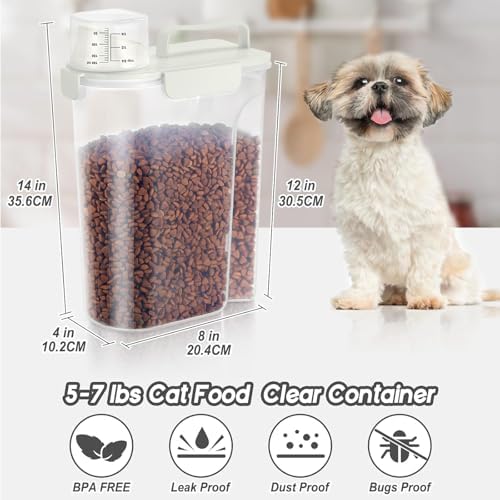 LEAWALK Cat Dog Pet Food Storage Container 5-7Lbs BPA-free (White & Black) - Image 2