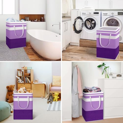 HomeHacks 2 Pack Laundry Baskets, Laundry Hampers Bags (Purple 75Lx2) - Image 6