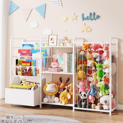 BBLIKE Kids Bookshelf and Toy Storage Organizer with Stuffed Animal Storage by BBLIKE