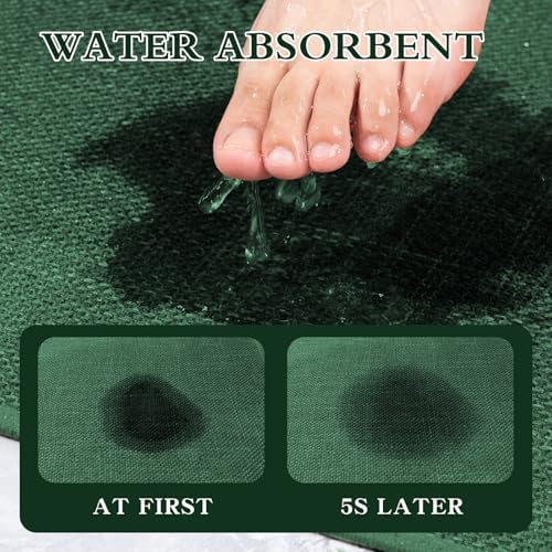 chakme Bathroom Rugs Mat 32x17, Ultra Thin Non Slip Bath Mat Quick Dry Absorbent Bath Mat for Bathroom Floor, (Green, 32"x17") - Image 3