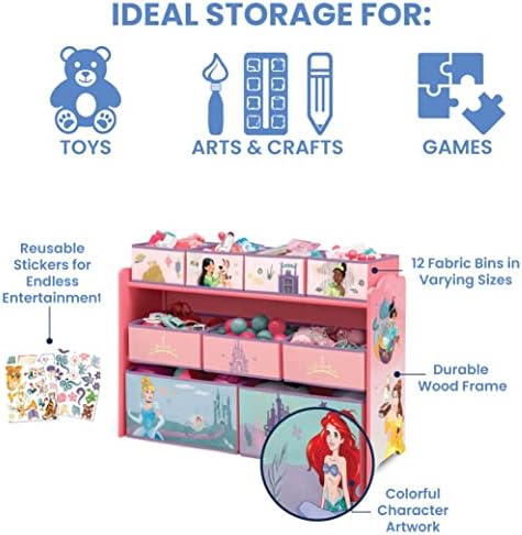 Disney Princess Deluxe 9 Bin Design and Store Toy Organizer by Delta Children, Greenguard Gold Certified - Image 4