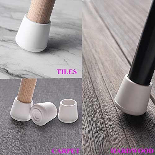 Furnigear Chair Leg Tips Caps Non-Slip Rubber Leg Tips 1” Inner Diameter Chair Leg Floor Protectors Round White, 16 Pack - Image 5