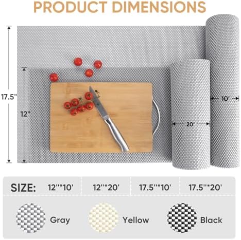 BALEINE Non-Adhesive Drawer Shelf Liners for Kitchen Cabinets, 12'' x 10' - Image 4