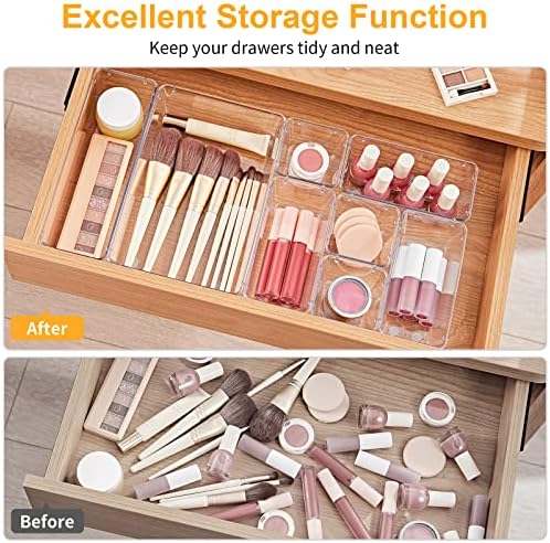 SMARTAKE 28 Piece Drawer Organizers with Non-Slip Silicone Pads, 4-Size - Image 4
