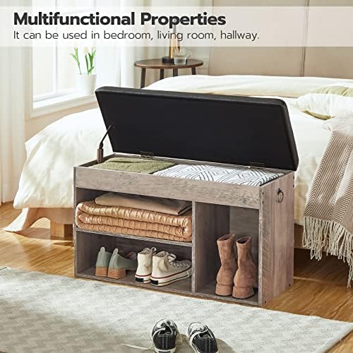 HOOBRO Shoe Storage Bench with Cushion, 32.3" Entryway Bench - Image 4