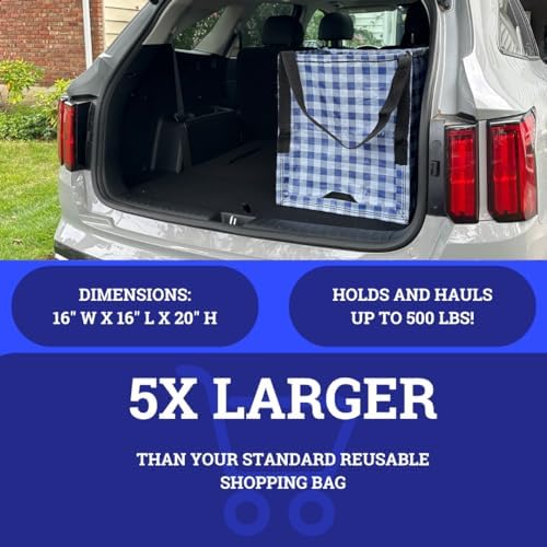 DURASACK Heavy Duty Storage Tote Bag 22-Gallon, Gingham Blue - Image 5