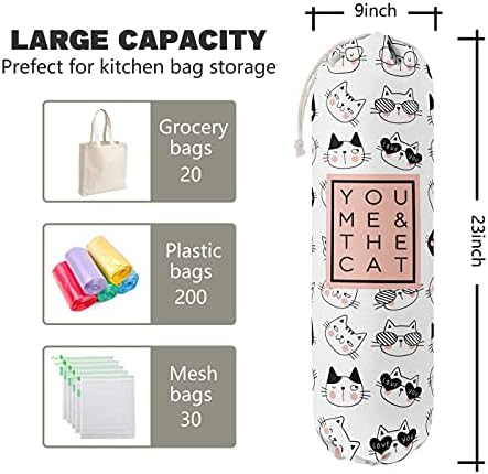 Funny You Me & The Cat, Grocery Bags Holder Organizer For Shopping Bags, Wall Mount Plastic Bags Storage Container Dispensers, Gift For The Preferred Family And Friends - Image 3
