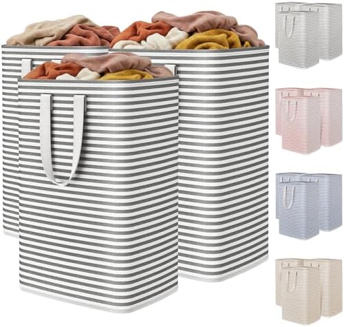 Lifewit 80L Large Laundry Baskets, Laundry Hampers Bags, 3 Pack, Black by Lifewit