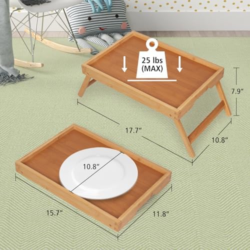 Artmeer FSC 100% Bamboo Bed Trays, Medium, 2-Pack, Natural - Image 4