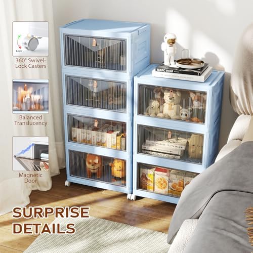 Wise Oannes Closet Organizers and storage with Wheels, 23QT Blue - Image 4