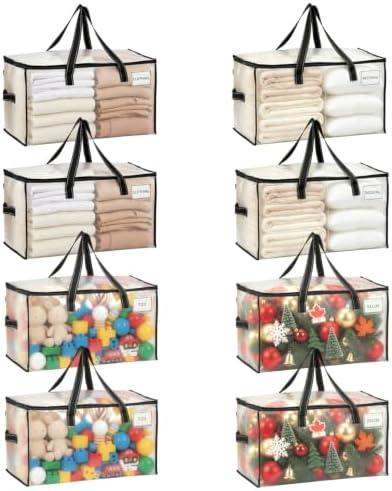 VENO Moving Bags, Storage Bags, Wide Open Top, Clear, 8 Pack by Veno