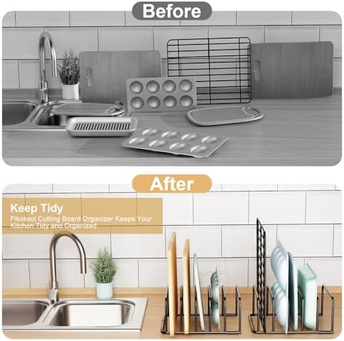 Fikoksol Cutting Board Organizer Storage, Baking Sheet Rack under Cabinet - Image 5