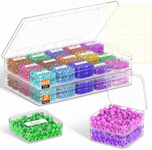 2 Pack 60 Pcs Bead Organizer Box, Clear Plastic Storage Containers by Profasion