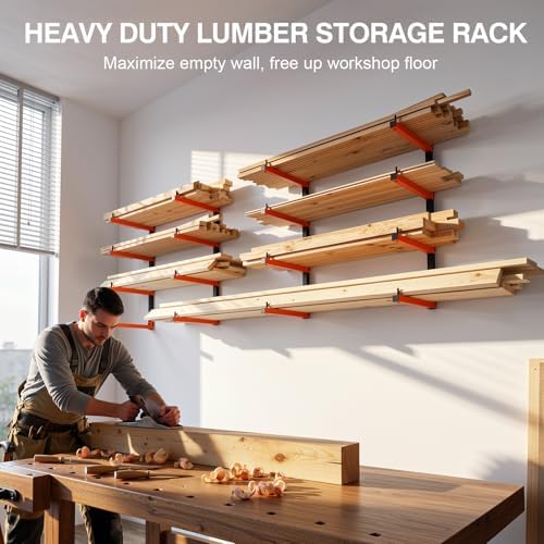 Housolution 4-Level Lumber Storage Rack - 4 Pack Holds Up 400LBS - Image 2