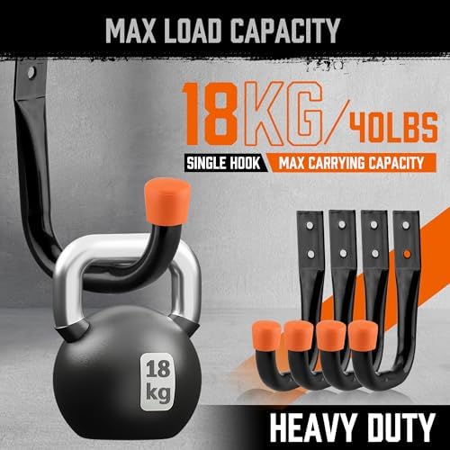 HORUSDY 10-Pack Garage Hooks, Utility Hook, 9" & 6” Garage Heavy Duty Wall Hook for Bikes, Kayak and Hanging Ladders - Image 4