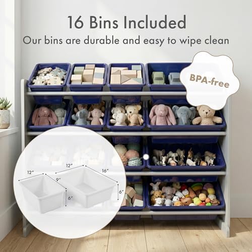 Humble Crew Kids Toy Organizer with 16 Bins, 4 Tier Storage for Playroom - Image 3