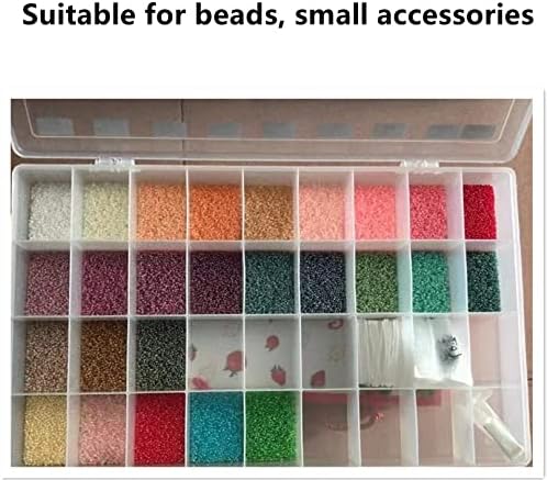 3PCS 36 Grids Large Plastic Organizer Box with Dividers, Compartment Organizer Box for Nail Accessories/Screw/Sewing Arts and Oil Paint, Bead Storage Containers 14.9 Inch x 9.2 Inch x 1.9 Inch (Clear) - Image 3