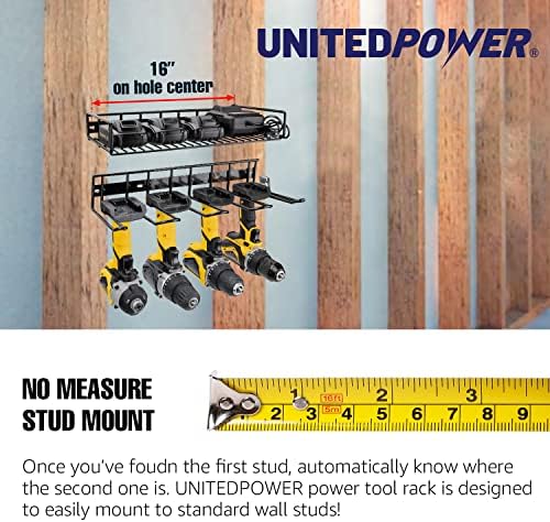 UNITEDPOWER Wall Mounted Power Tool Organizer Holder, Heavy Duty Utility Storage Rack for Battery Powered Hand Tools, Cordless Drill Rack, Workshop, Shed, Garage, Home - Image 5