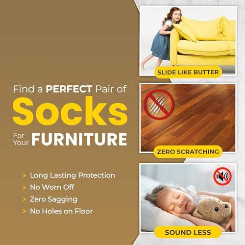 Chair Leg Socks 48/80 Pcs Khaki Furniture Leg Covers Floor Protectors - Image 5