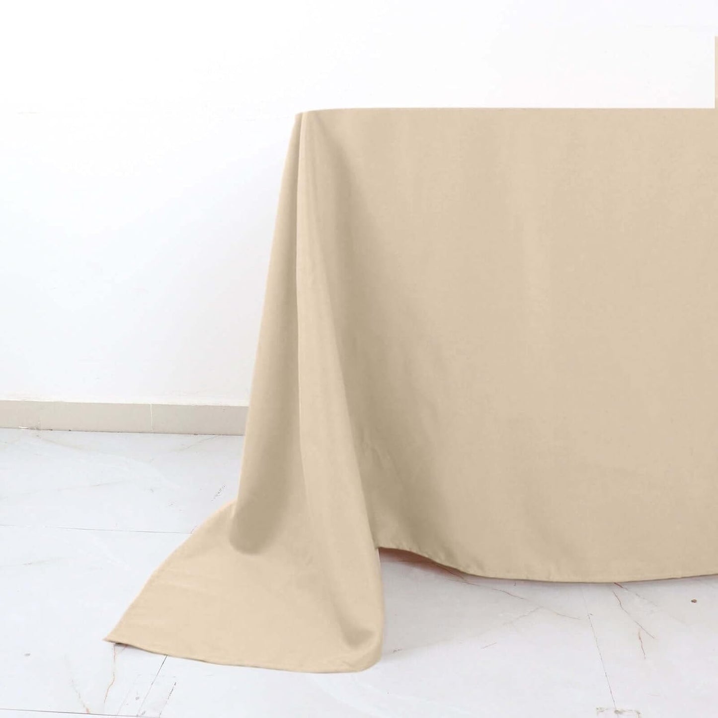 Efavormart 90" Nude Wholesale Linens Polyester Square Linen Tablecloth for Kitchen Dining Catering Wedding Birthday Party Events