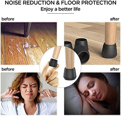 Extra Large Chair Leg Floor Protectors, (Fit: 1.84-2.36" Black). - Image 5