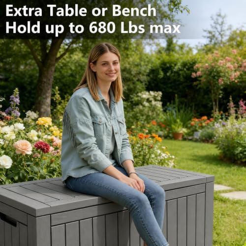 Outdoor Storage Box Waterproof, 150 Gallon Deck Box For Patio Storage - Image 6