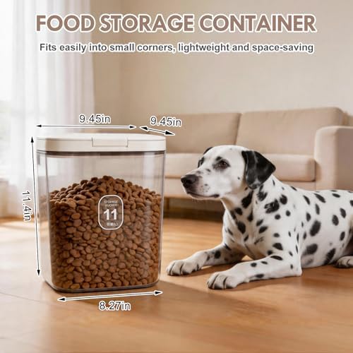 LEAWALK 10 Lbs Airtight Dog Cat Pet Food Storage Container PopTop White-C - Image 2
