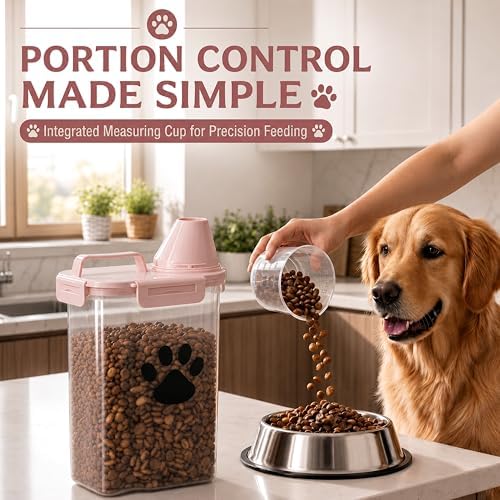 Dog Storage Container with Cleaning Brush and Measuring Cup - Image 4