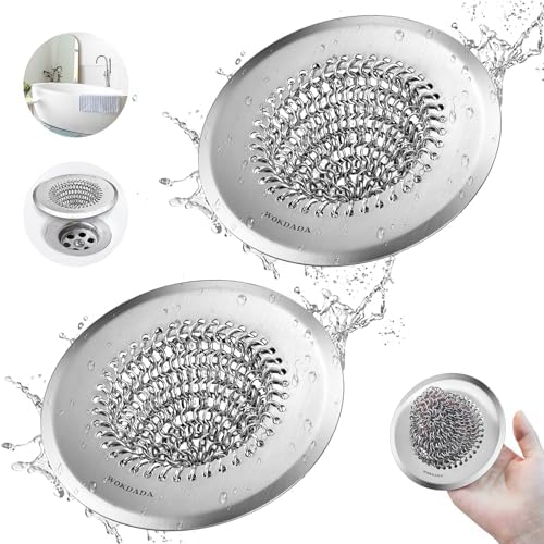2 Pack Shower Drain Hair Catcher, 4.4" Anti-Clog Shower Drain Cover by Wokdada