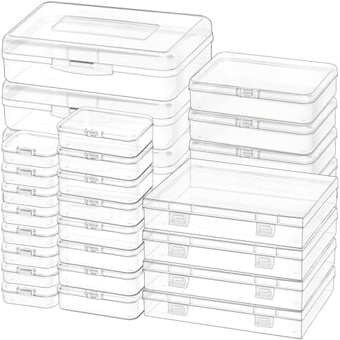 Clear Small Plastic Storage Containers with Lids, 28 Pack by Jutieuo