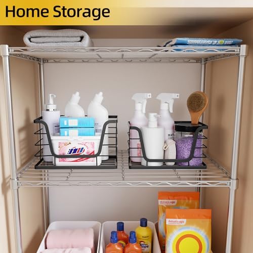 ALOCEO 2 Pack Storage Stackable Kitchen Laundry Organizers with Bamboo Top, Large Trash Bag Holder and Small Garbage Bag Dispenser for Countertop Organization - Image 5