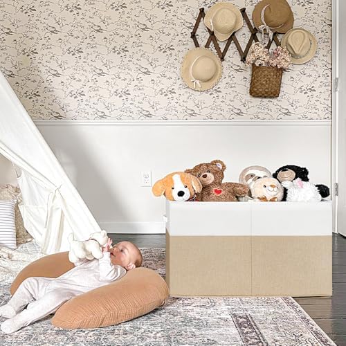 INDRESSME 85L Large Toy Storage Box with Lid Divider Foldable Toy Chest - Image 3