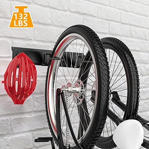 Ultrawall Bike Rack, Garage Bike Rack Wall Mount for 2 Bicycle and 1 Helmet - Image 3