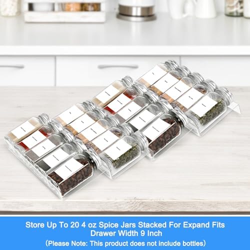 Acrylic Seasonings Spice Rack,Acrylic Spice Drawer Organizer,4 Tier,for Drawer/Countertop,Organize and Display Your Spices,and Seasonings(Jars not included) - Image 6
