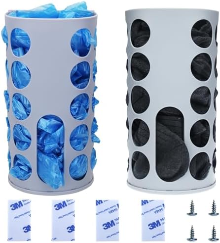Wall-Mounted Plastic Bag Holder (2 Pack) - Multi-Use Kitchen Organizer for Grocery Bags, Socks & Underwear | Space-Saving Design with Adhesive & Screws by KozyGather%C2%AE