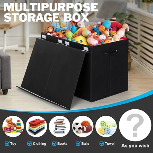 Large Toy Box Chest Storage with Flip-Top Lid, Kids Toy Storage Bin Boxes - Image 5