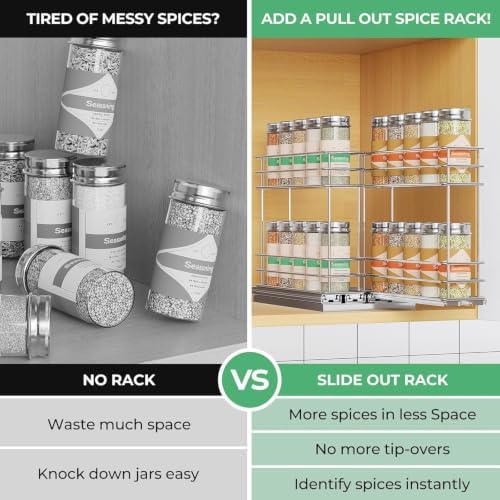 Mystozer Pull Out Spice Rack Organizer for Cabinet, Slide Out Spice Racks - Image 4