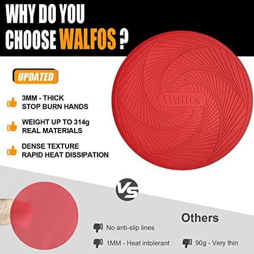 Walfos 12 10 Inch Silicone Microwave Mats, Microwave Splatter Cover for Food, Pot Holders for Kitchen, Non-Slip Heat Resistant Silicone Mats for Microwave, Oven, Hot Pan, Pot (Red) - Image 4