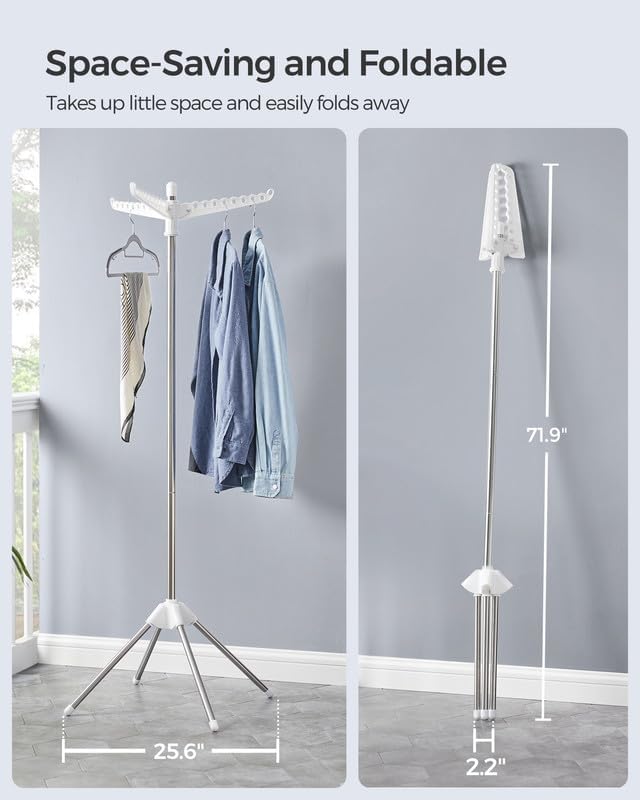 SONGMICS Clothes Drying Rack, 61.6-Inch Drying Rack, 3 Rotatable Arms - Image 3