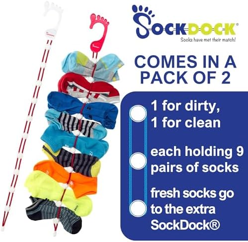 Sock Laundry Solution for Washing Drying & Storing Socks in Pairs, Clip & Hold Socks in Washer Dryer & Closet 2-Pack - Image 4