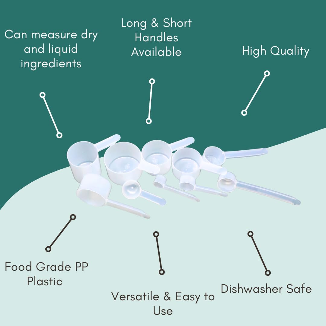 13 mL (13 CC) Long Handle Scoop for Measuring Coffee, Pet Food, Grains, Protein, Spices and Other Dry Goods (Pack of 100)